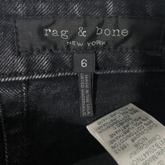 Rag & Bone Isabel Zip-Front Black Denim Mini Skirt Size 6 - Picture 6 of 7